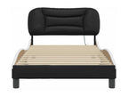 Bed frame with LED lighting, mattress not included, black and white, 100x200 cm, TAXA02856