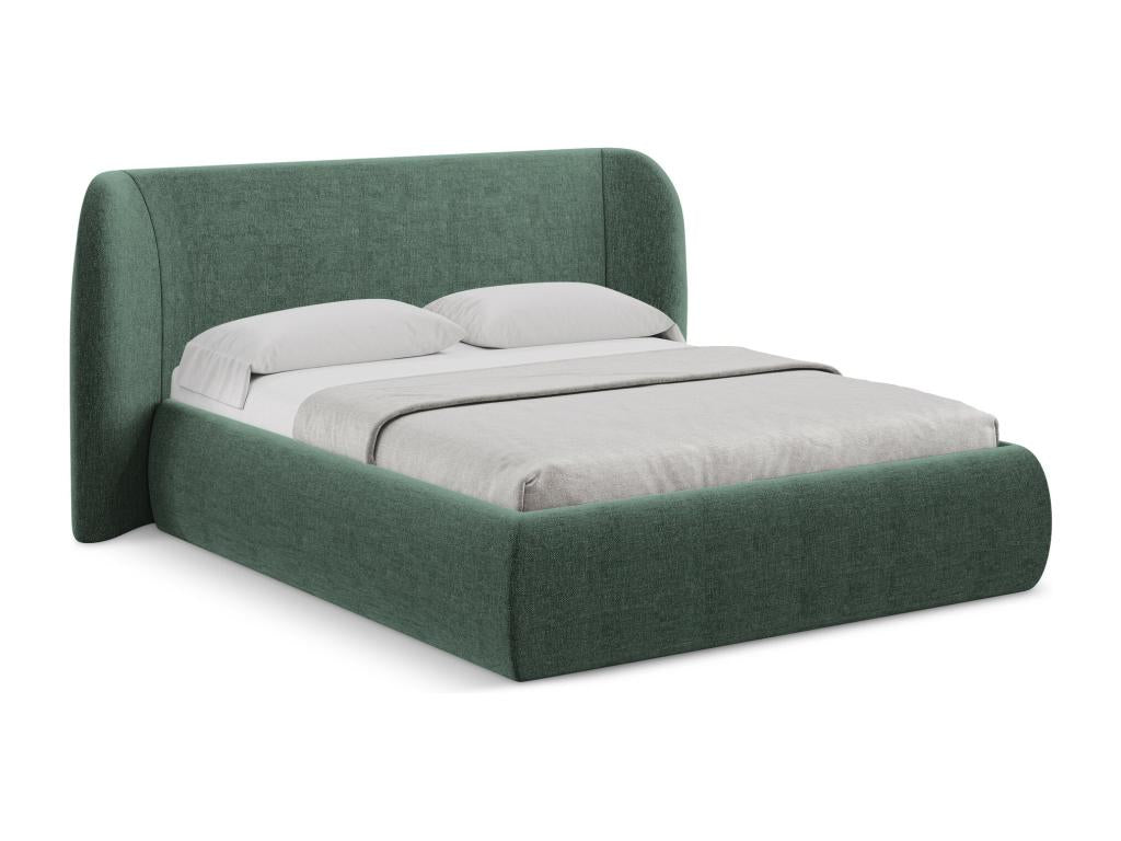 Chenille fabric storage bed 180x200 - green - Luxameub AQVS58987