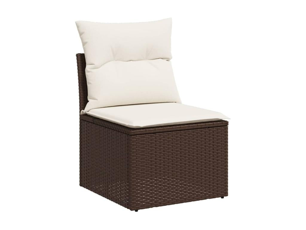 8-piece garden furniture set with brown resin wicker cushions OCLT08540