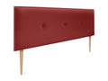 Luxameub Smooth Faux Leather Headboard with Buttons 135x105cm with Legs for 120/135cm Beds - Red GERI45516