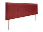 Luxameub Smooth Faux Leather Headboard with Buttons 135x105cm with Legs for 120/135cm Beds - Red GERI45516