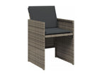 9-piece garden dining set with grey resin wicker cushions CVXH95225