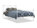 Metal bed frame without mattress and white bed legs 100x200 cm IGQR21055