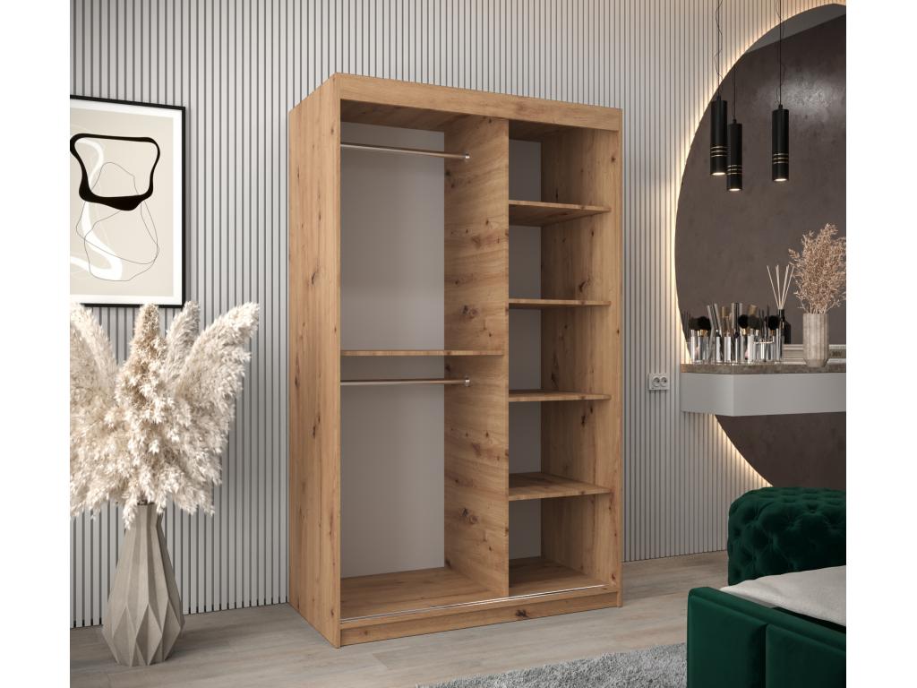 Luxameub Sliding Door Wardrobe 200/120/62 2 Doors Luxameub/Black HUSO32085