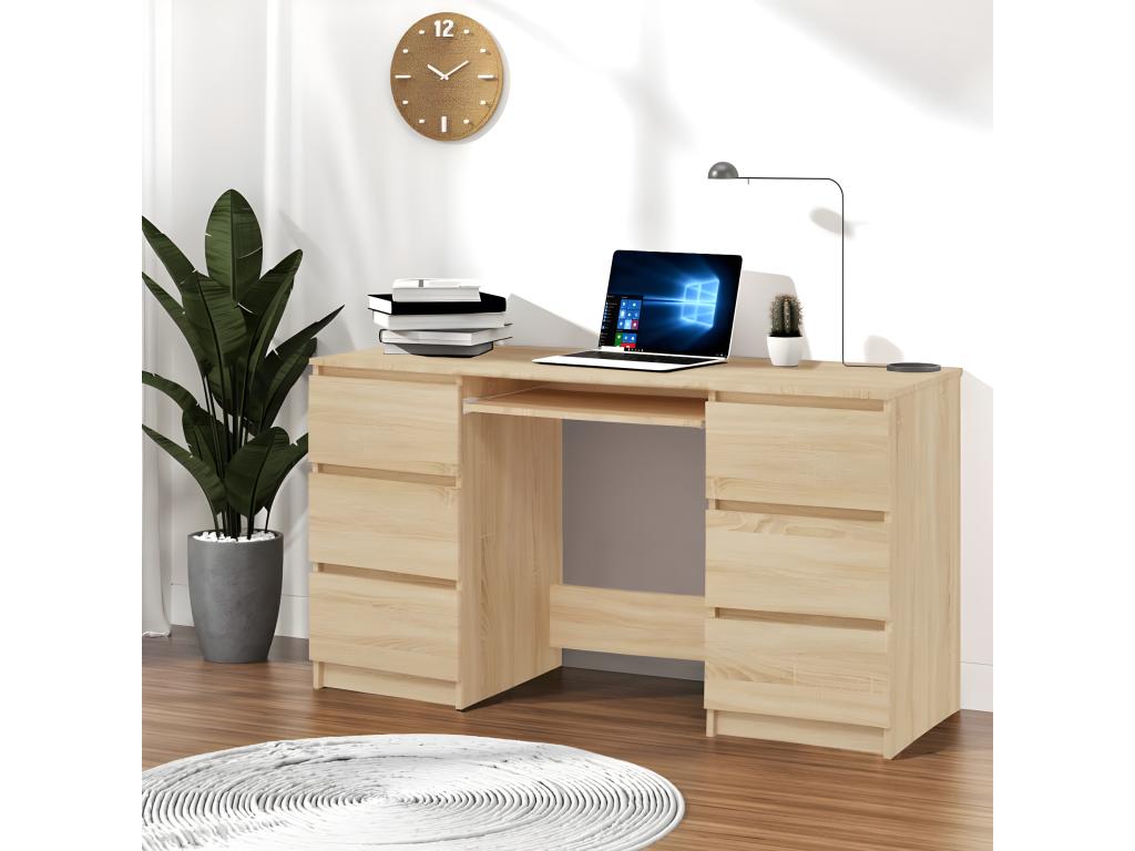 Luxameub Oak Desk 140x50x77 cm Chipboard JBLL21246