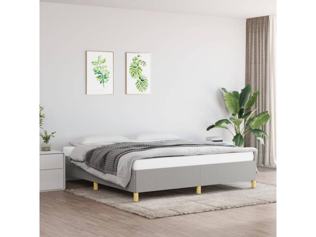 Cosymeub Light Grey Bed Base 180x200 cm Fabric MZQW76113