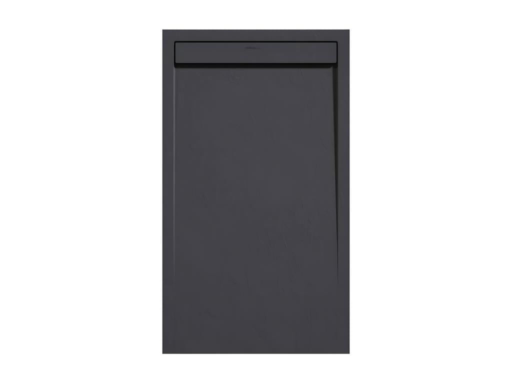 Anthracite shower tray with slate finish, Cosymeub SMART color grid - 140x80 cm RTZW71474