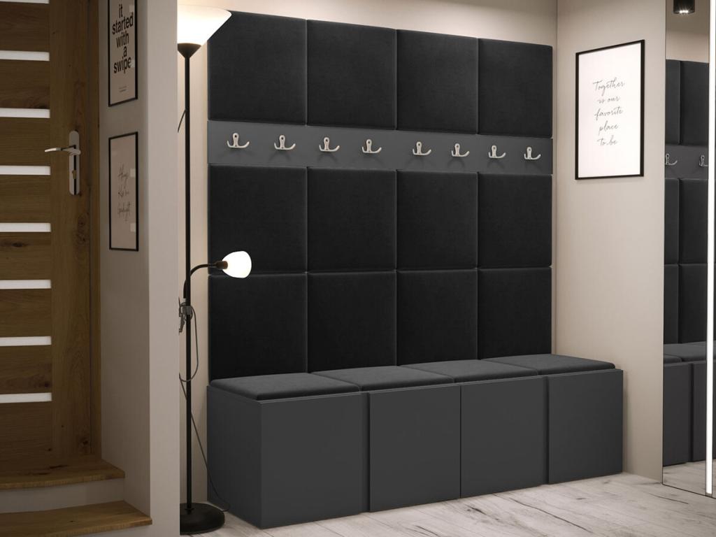 Luxameub 268 Hallway Unit 186x168x46cm Graphite Tapestry - Laminate YNTJ97588