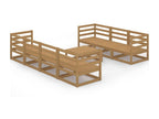 8-piece garden furniture set, honey brown, solid pine wood, 4 TWVW88358