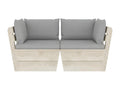 2-seater pallet garden sofa with cushions, spruce wood SKFM20545