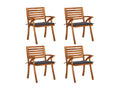 Garden chairs with cushions, 4 pieces, solid wood, Cosymeub QPLS14252