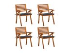 Garden chairs with cushions, 4 pieces, solid wood, Cosymeub QPLS14252