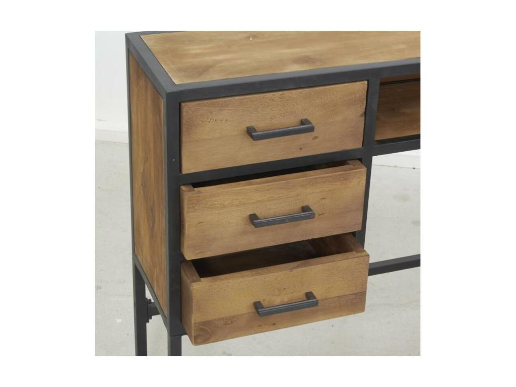 Console table in recycled wood and metal LVIN46825