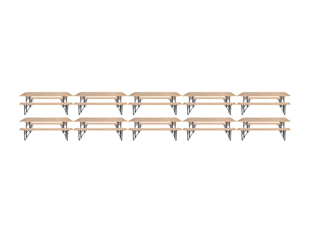 Luxameub Garden Table and Bench Set, 10 Pieces YWOV61740