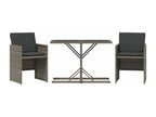Luxameub 3-piece set with grey resin wicker cushions HVZM10406