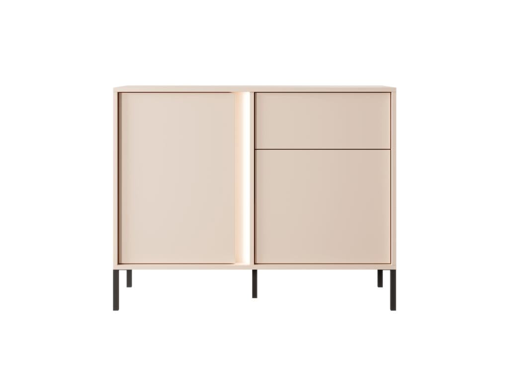 Cosymeub 2D1S LED chest of drawers 104x40x82 Beige KMNZ66293