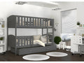 Luxameub Bunk Bed 90x190 Grey - grey. Comes with slatted bed bases, drawers, and 7cm foam mattresses. BDIA87021