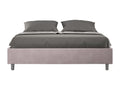 Bed with upholstered slatted base 160x190 microfiber Luxameub AAYF39422