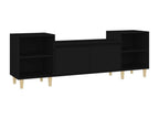 Black TV stand 160x35x55 cm Engineered wood MWDN15339