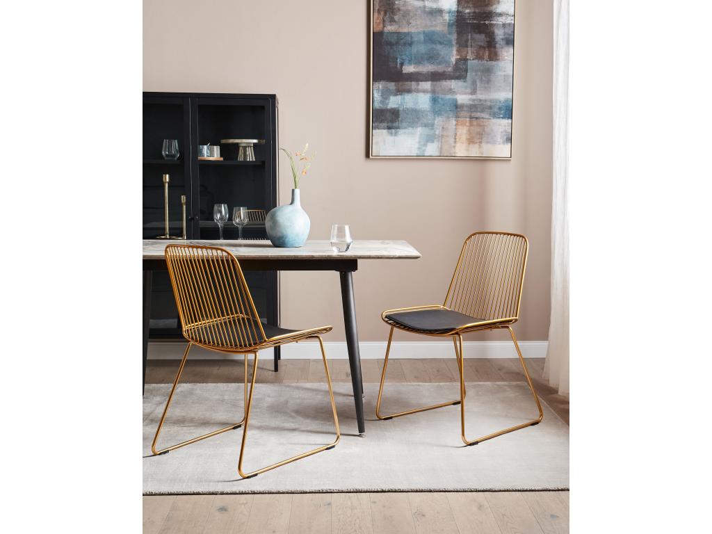 Set of 2 PENSACOLA Dining Chairs, Gold Metal, UQZQ90007