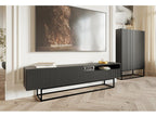 TV stand with niche on black legs - 175 cm - black - Luxameub NWEN22340