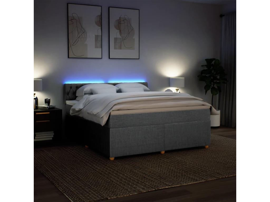 Luxameub bed base with light grey mattress 180x200cm Fabric VVAX61002