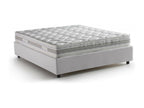 Luxameub Double Bed with Storage Bed in Eco-Leather Upholstery, Made in Italy, Front Opening, Includes 140x190 cm Mattress, White EJOW09653