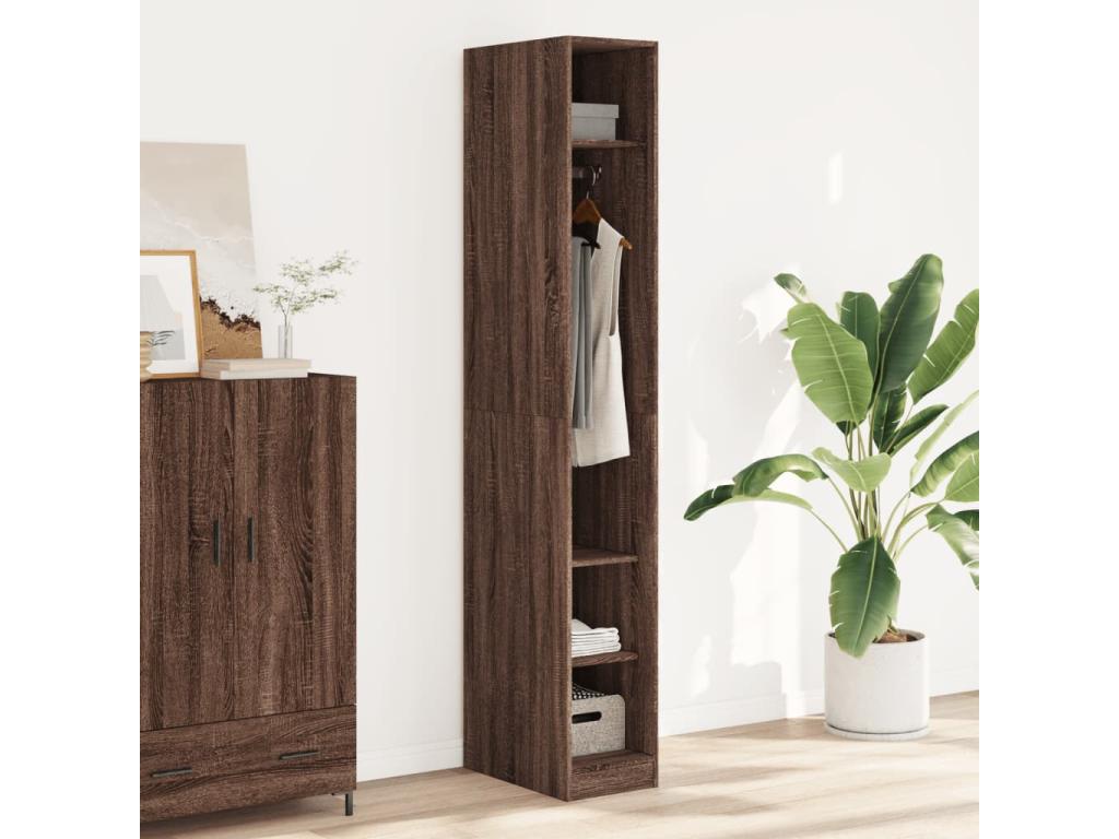 Brown oak wardrobe 30x50x200 cm engineered wood MVKF96457