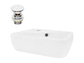 Corner countertop washbasin with ceramic waste fitting, white, 450x270x130 mm ZKEW98619