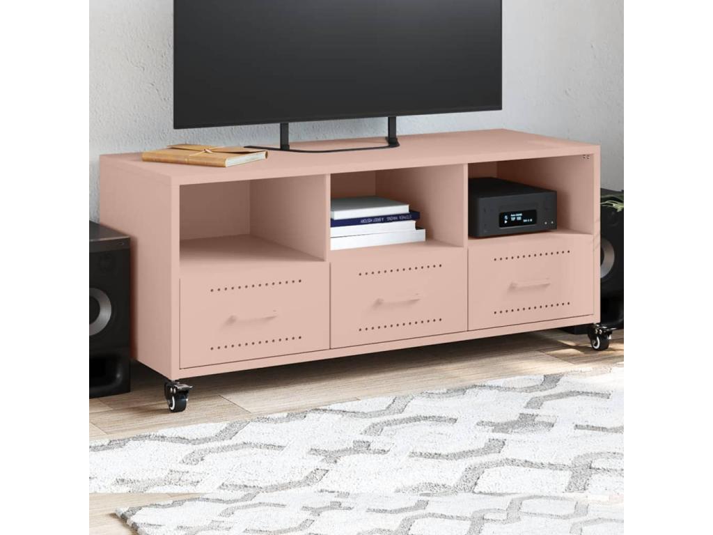 Pink TV stand 100.5x39x43.5 cm steel BUPQ31588