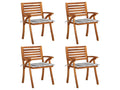 Garden chairs with cushions, set of 4, solid teak wood, WGCZ49932