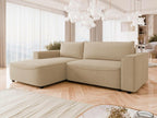 Luxameub 105 Corner Sofa, Light Brown, Sleeping Function, Bed Box, 255cm, OOJE98850