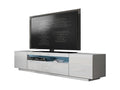 Luxameub TV unit, matte white, 200 cm, with lacquered doors WFJU15558
