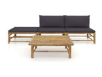 4-piece garden furniture set with dark grey cushions Luxameub PLON54149