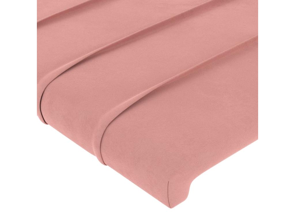 Pink LED Headboard 163x16x118/128 cm Velvet ONQP11635