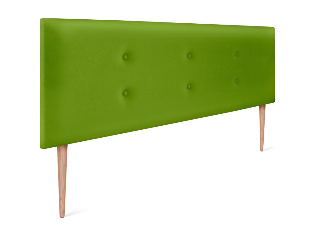Luxameub Faux Leather Headboard with 2 Buttons 145x105cm with Legs for 135/140cm Beds - Green BMAJ54524