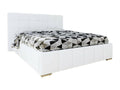 Luxameub 101 Double White Bed 180x200 Faux Leather Slatted Base 198x216x105cm FXNE41794