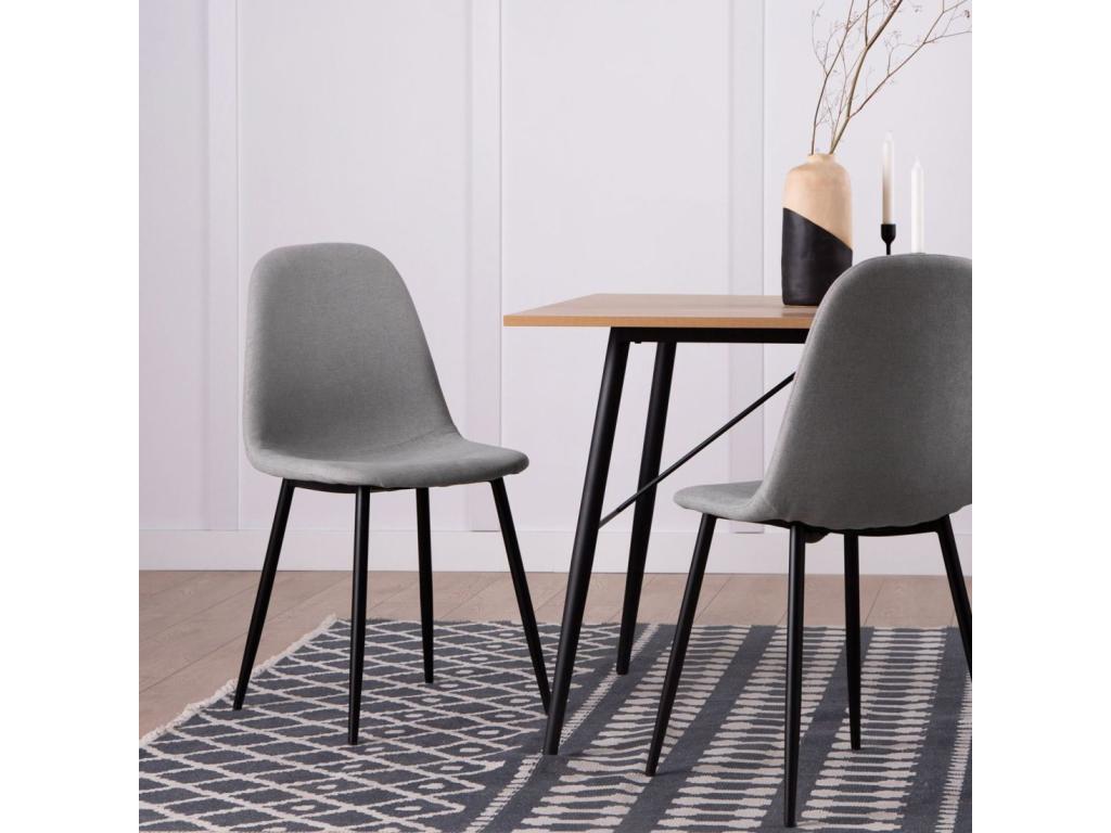 Grey fabric dining chair 45x86 cm - Luxemeub VLLN05496