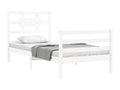 White bed frame and headboard 100x200 cm solid wood TUCA76677