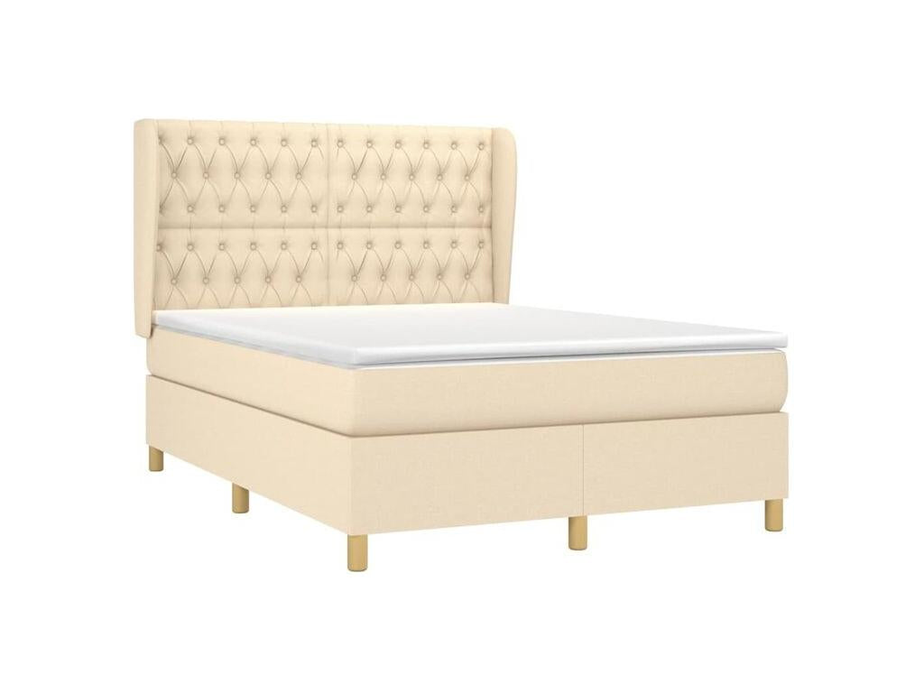 Luxameub bed base with cream mattress 140x190 cm, fabric WBDE28966