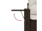 7-piece garden furniture set with cushions, brown woven resin TKSG19548