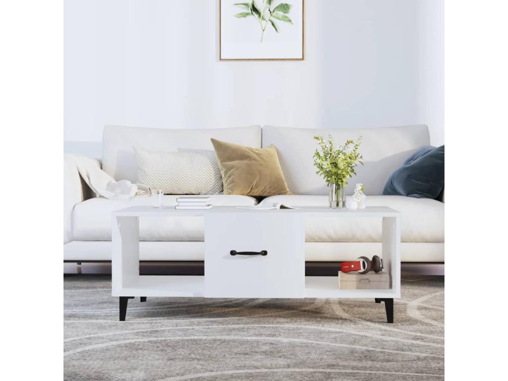 Coffee table, white, 102x50x40 cm, engineered wood, MZXM46352