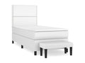 Cosymeub bed base with mattress, white, 90x190 cm, faux leather, XDHG97653