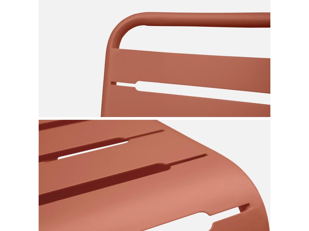 Folding metal garden table with 6 chairs - Cosymeub - Cosymeub - 141.2x80x72.5cm BMSR20060