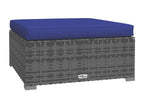 5-piece garden furniture set with cushions, grey woven resin RNJE78323