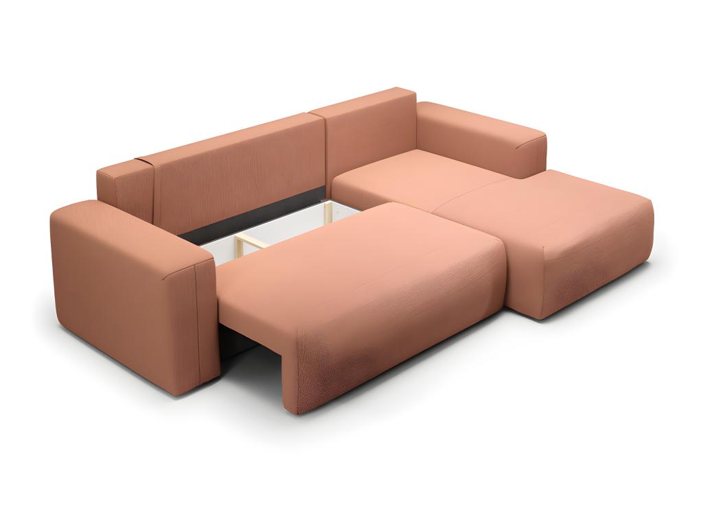 Luxameub Copper 3-seater right-hand corner sofa bed with storage HUOD89086