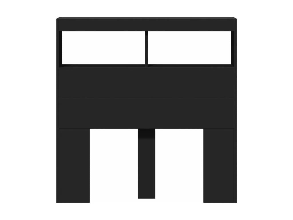 Black LED Headboard Wardrobe 100x17x102 cm QSVJ80492