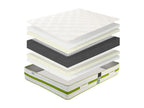 PINPAI 140x190 cm Mattress Set with 30 cm Grey Slatted Base, 2 Pillows, and Duvet RDCF90840