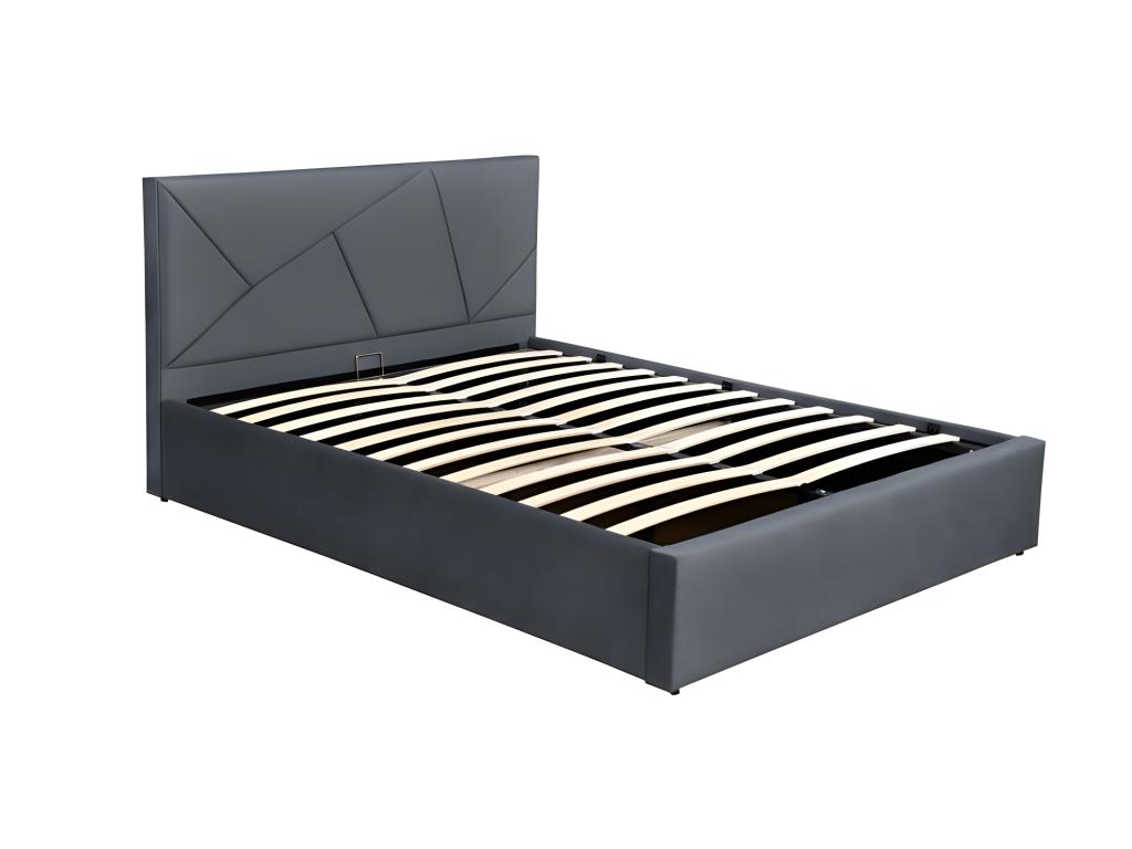 Luxameub velvet storage bed - Grey velvet - 160x200 cm RSQA45764