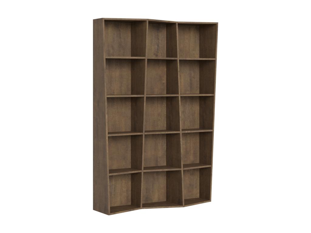 Cosymeub 3-piece modern bookcase in walnut, UCMC93648
